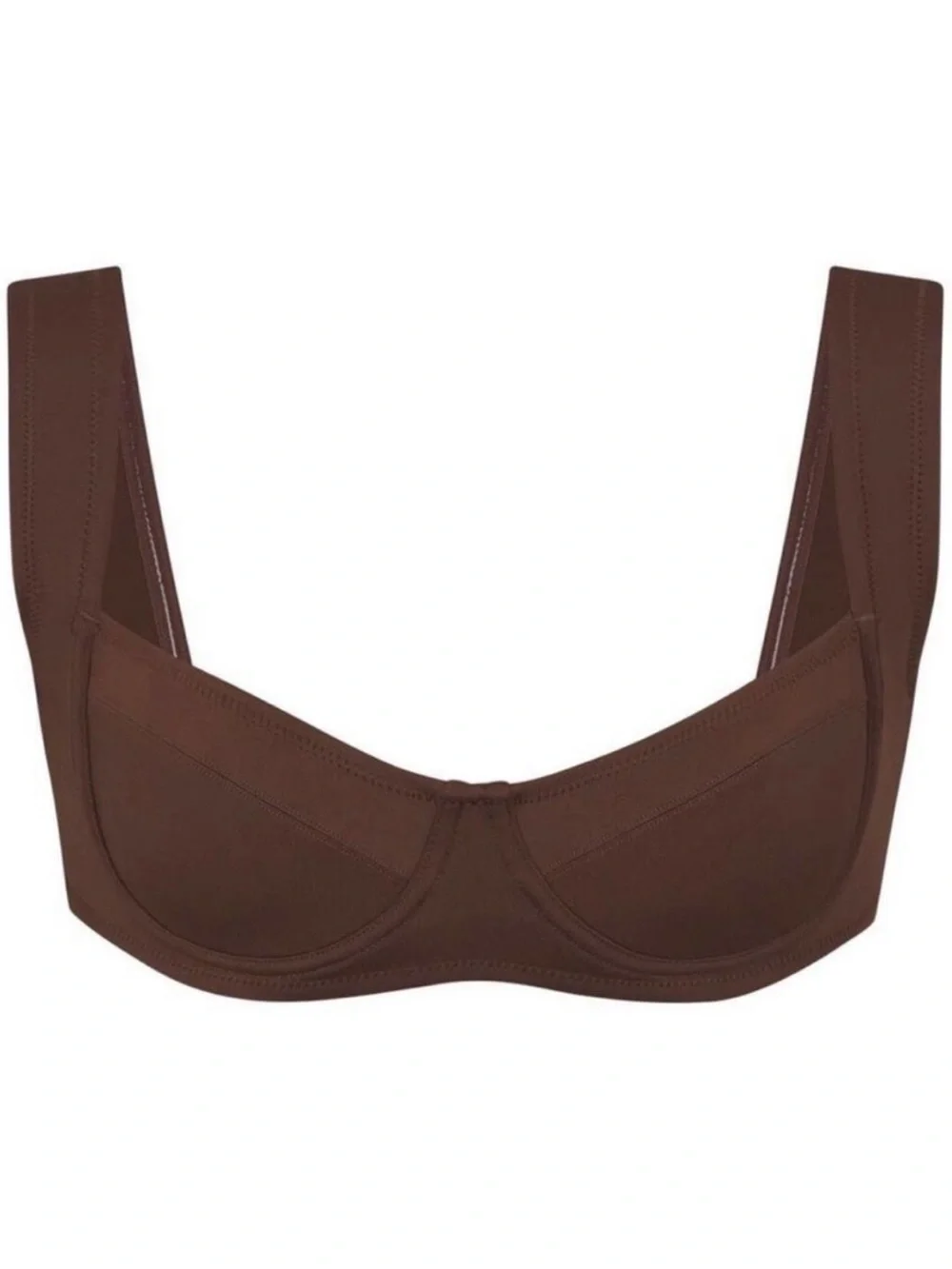 SKIMS Shaping Swim Unlined Underwire Bikini Top Cocoa size medium new with tags